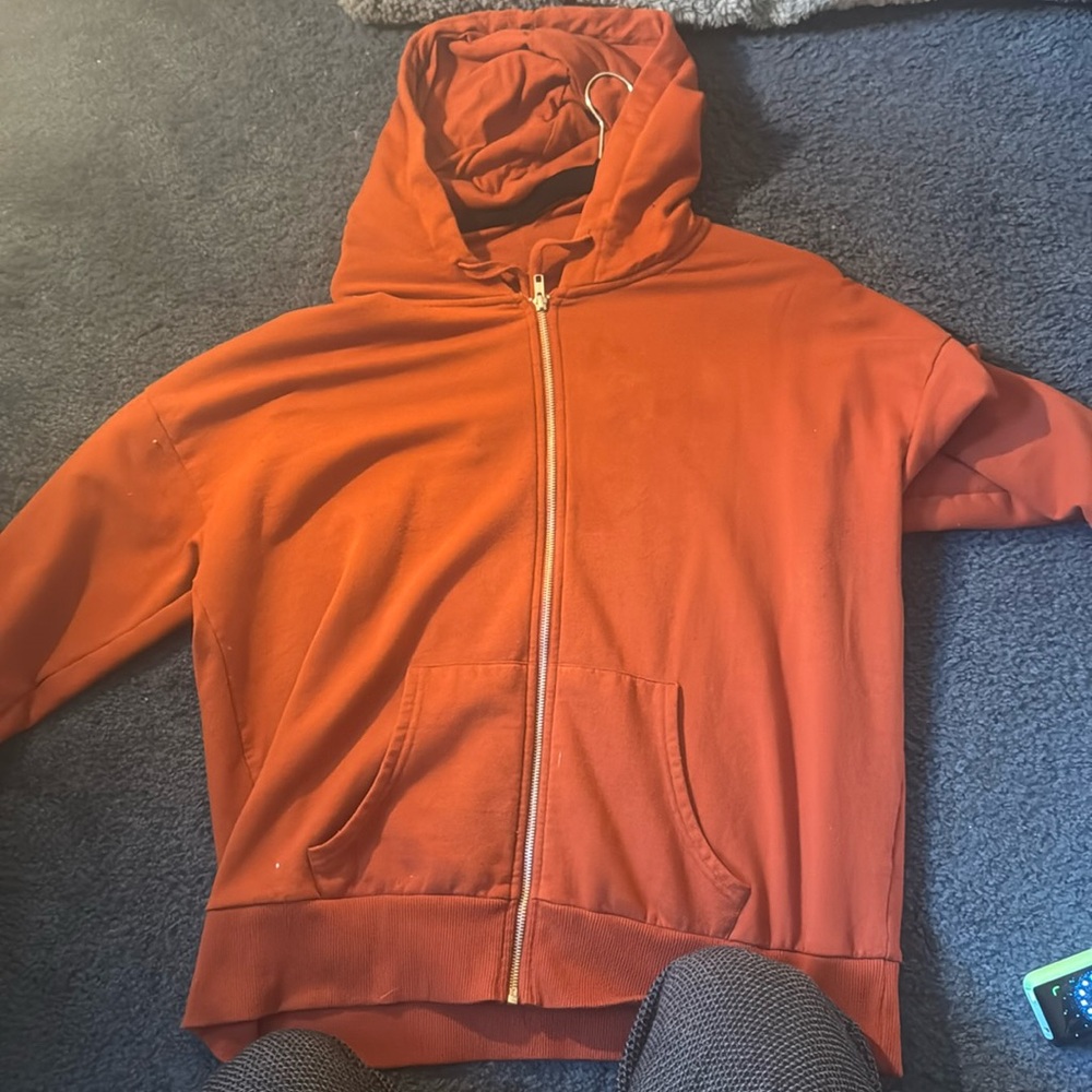 Orange time true hoodie zipper